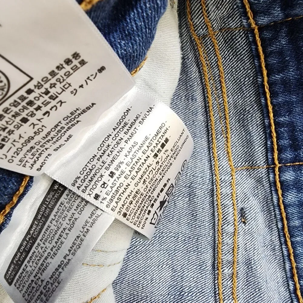Levi's 505 Jeans Mens 40x30 Regular Fit Straight Blue Rugged Denim Cowboy Pants